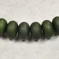 14mm Italian Forrest-Green Lucite Rondelle Beads, 12 inch strand