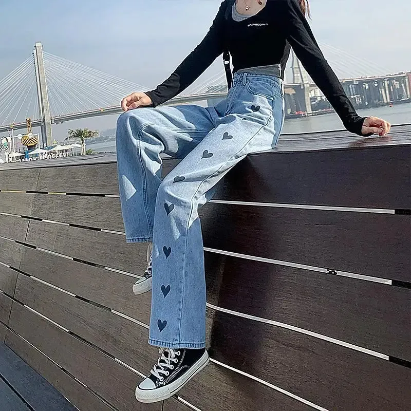 2024 Chic Design High Waist Wide Leg Streetwear Baggy Jeans