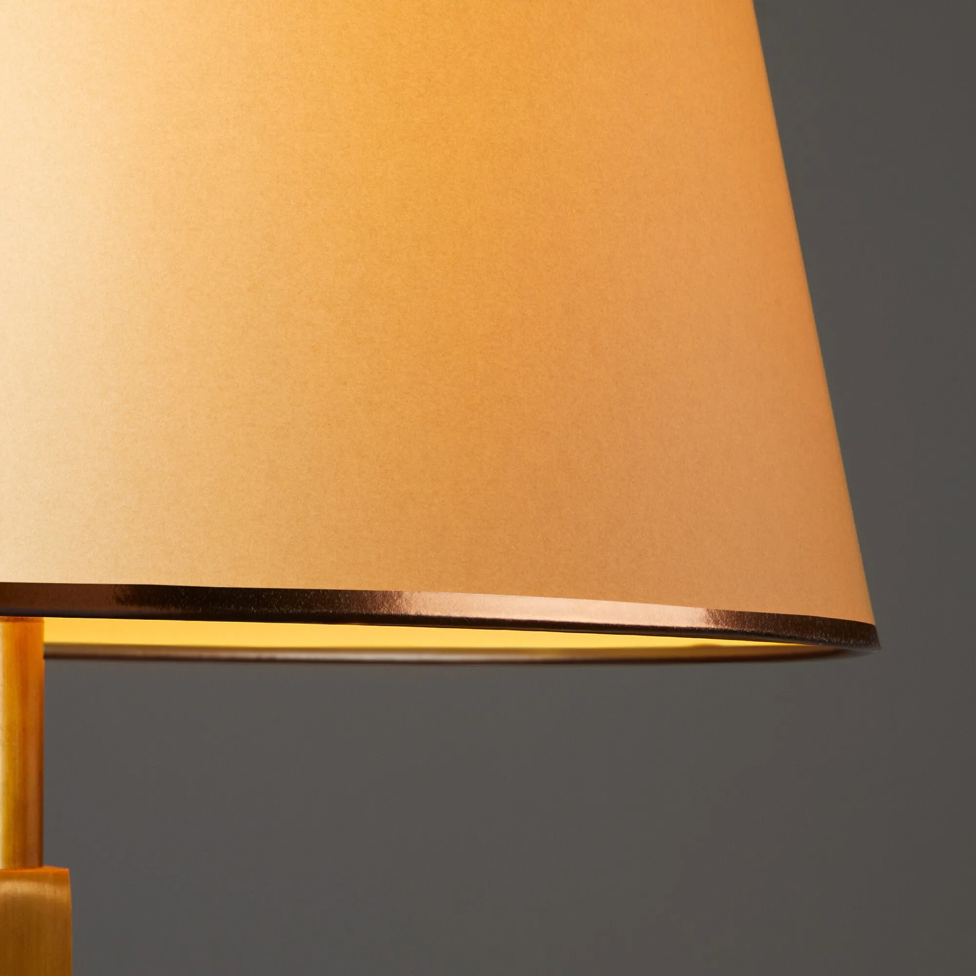 25cm Empire shade in cream card with bronze tape