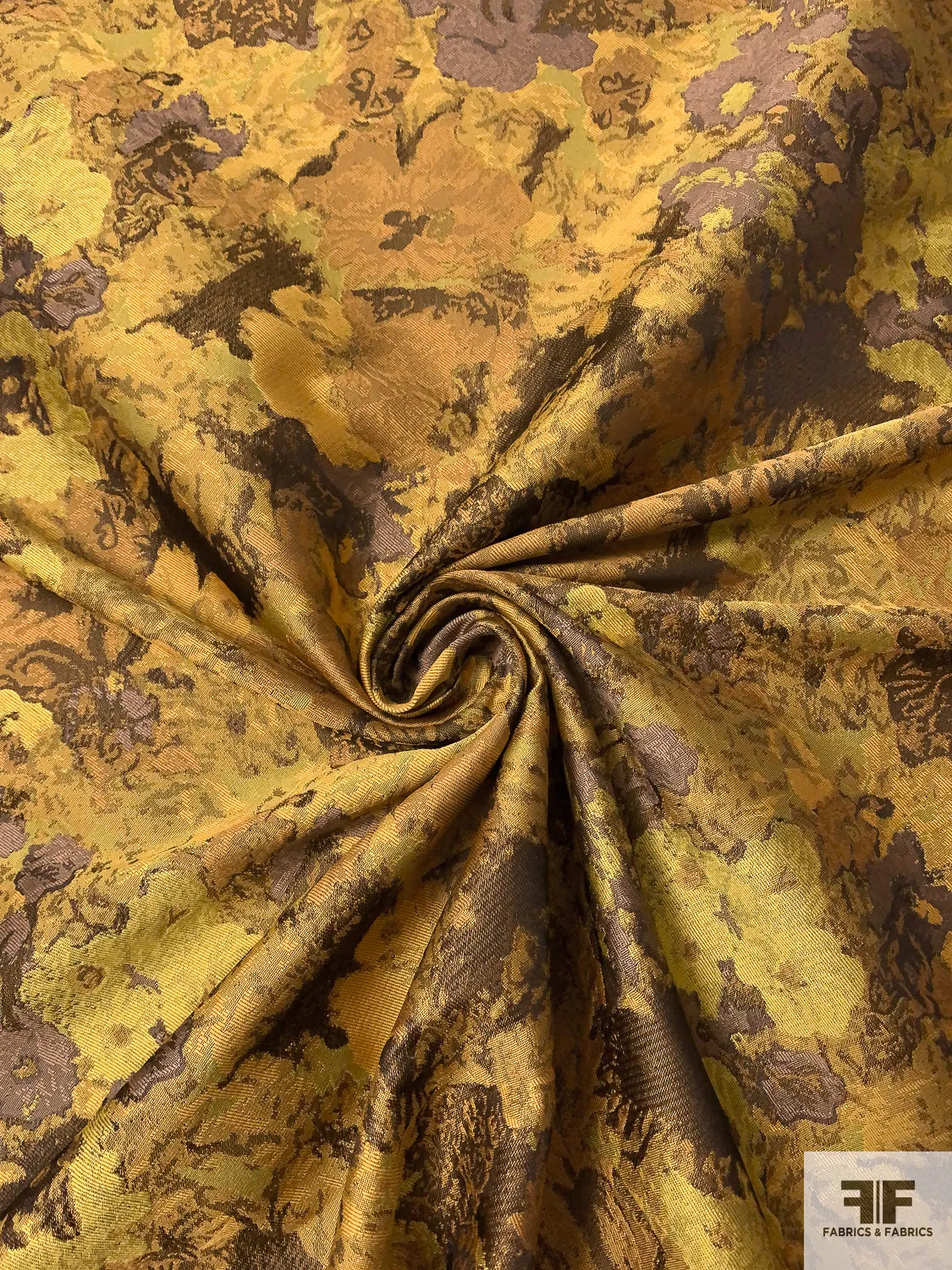 Abstract Brocade - Mustard / Yellow / Taupe