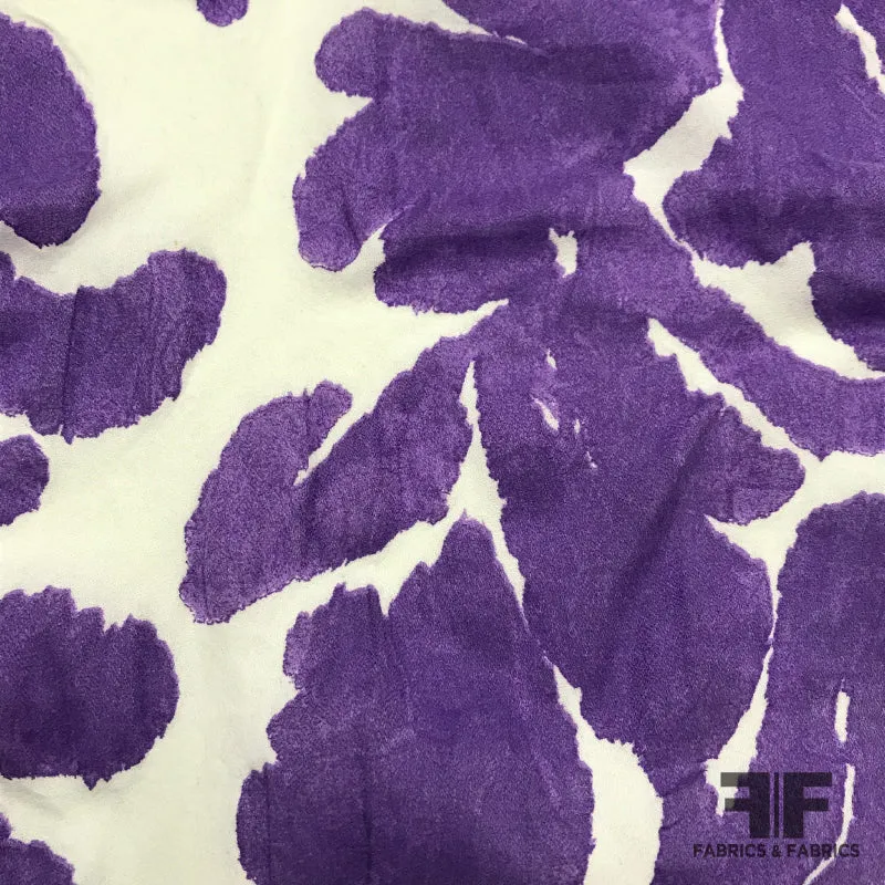 Abstract Printed Cotton - Purple/White