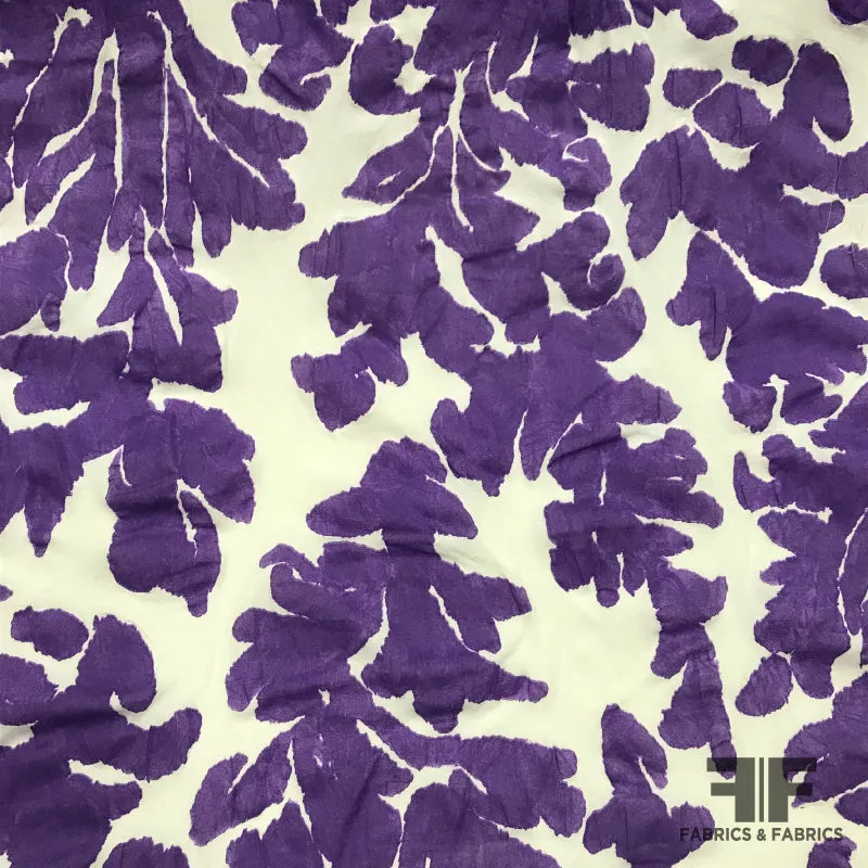 Abstract Printed Cotton - Purple/White