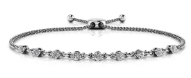 Adjustable Diamond And Chain Link Slider Lab-Grown Diamond Bracelet with 0.84 ct.(finished) 3mm