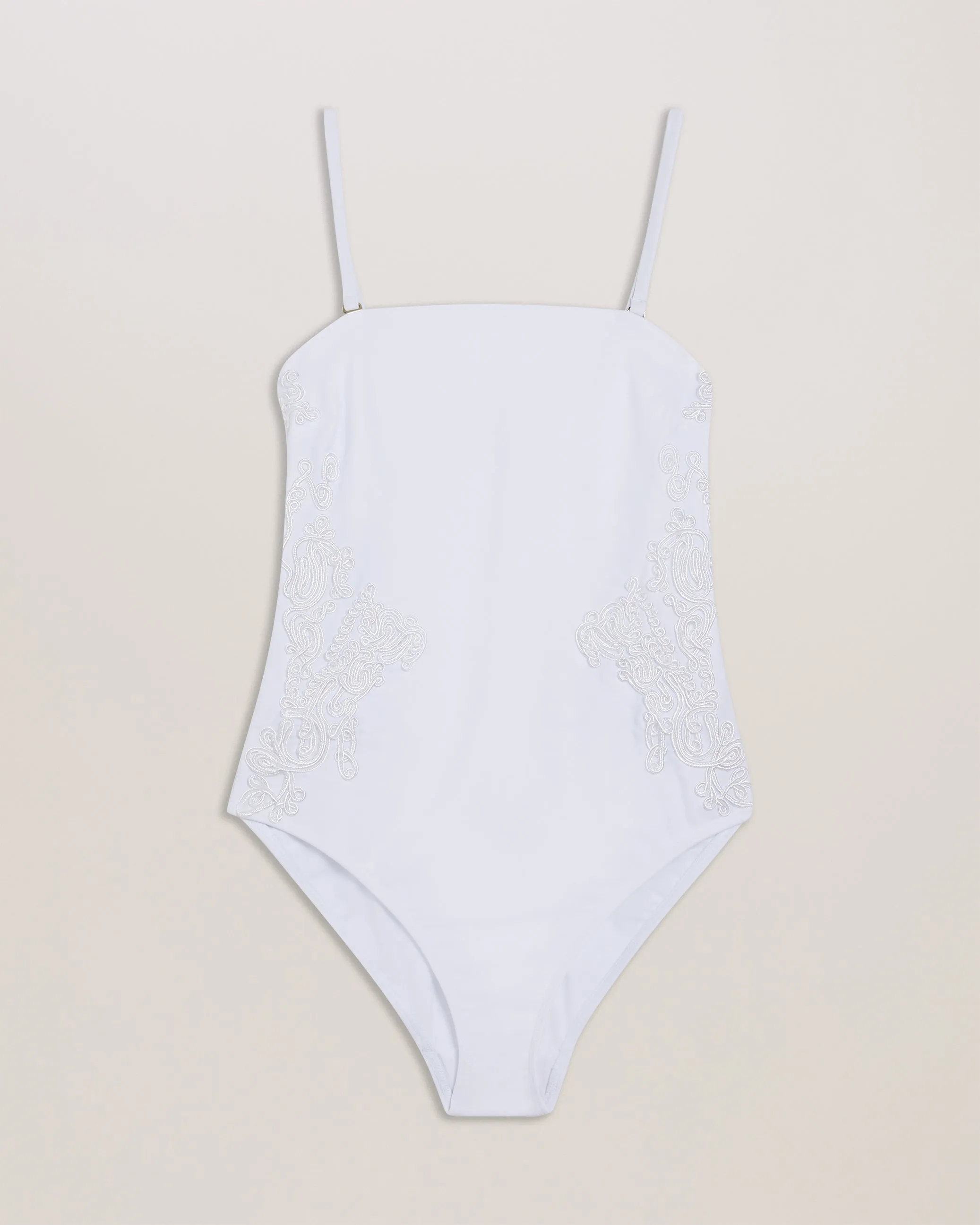 Adyann Embroidered Bandeau Swimsuit Ivory