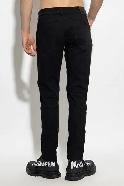 ALEXANDER MCQUEEN Men's Black Tapered-Leg Jeans for FW23