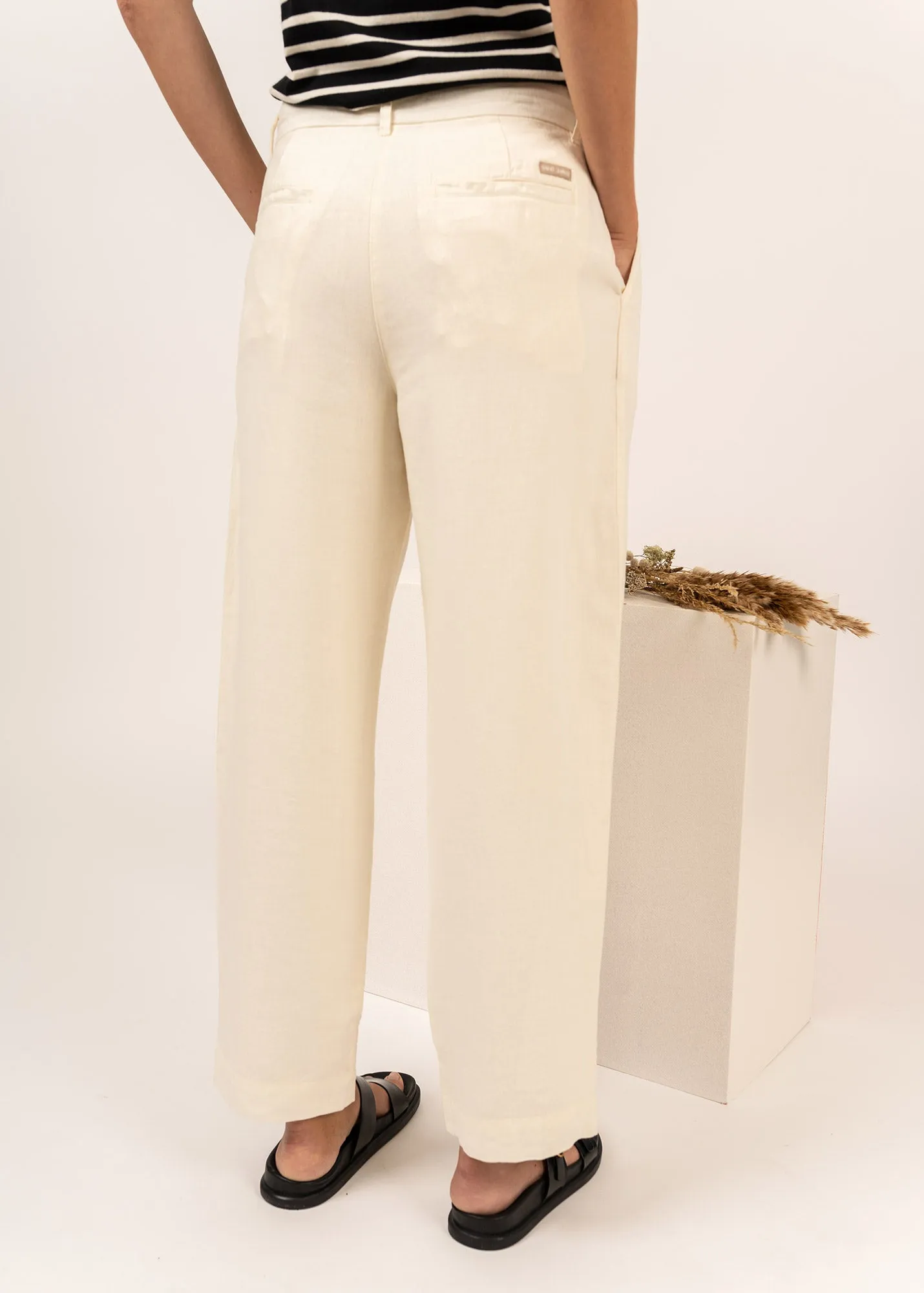 ALINE - Straight-Leg Pants | 100% Linen (IVORY)