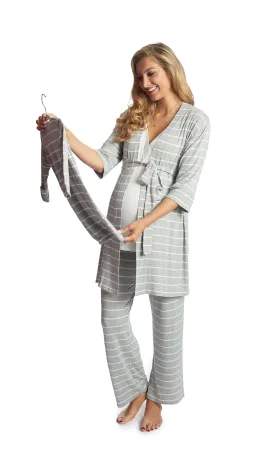 Analise 5-Piece Heather Grey Stripe