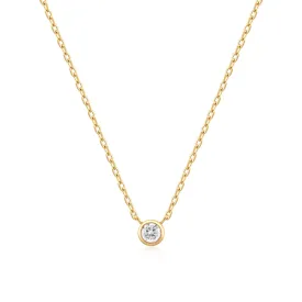 Ania Haie Gold Round Solitaire Cubic Zirconia Necklace