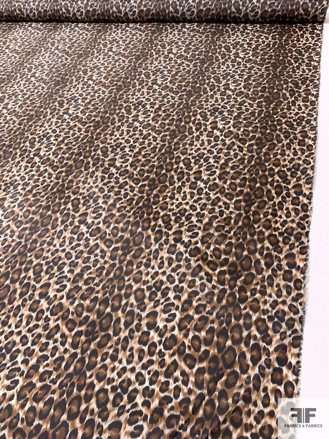 Animal Pattern Printed Polyester Taffeta - Brown / Black / Off-White