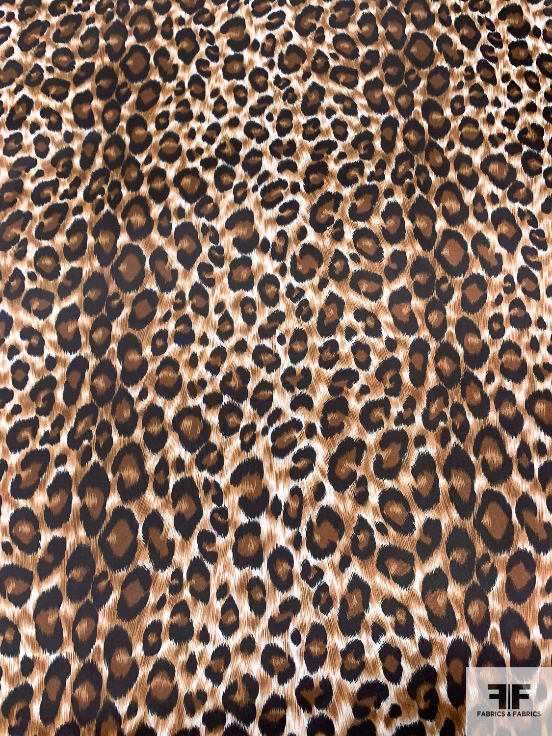 Animal Pattern Printed Polyester Taffeta - Brown / Black / Off-White