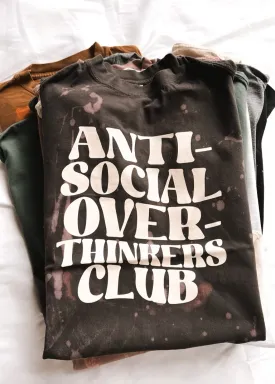 ANTISOCIAL OVERTHINKERS CLUB BLEACHED OUT SIDE SLIT TEE