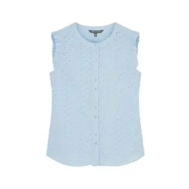 Baby Blue Embroidered and Frilled Blouse