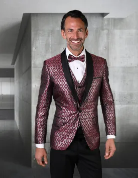 BELAGIO XXI BURGUNDY SLIM FIT 3 PC TUXEDO