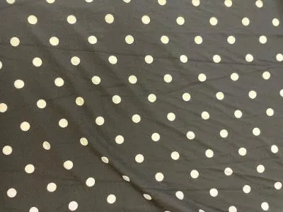 Black & Off-White Polka Dot Poly Jersey