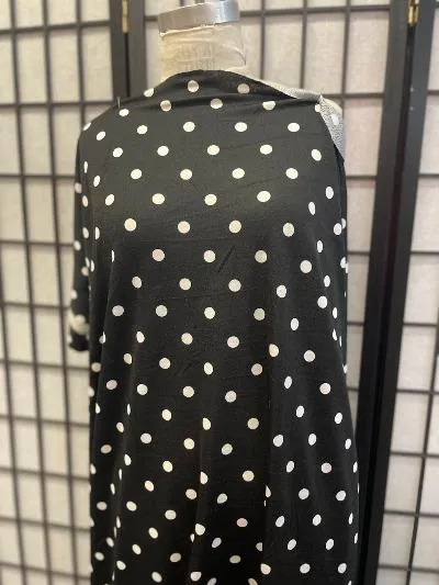 Black & Off-White Polka Dot Poly Jersey