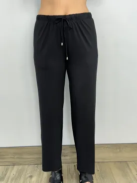 Black Full Length Tie Pant