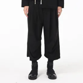 Black Straight Button Slacks