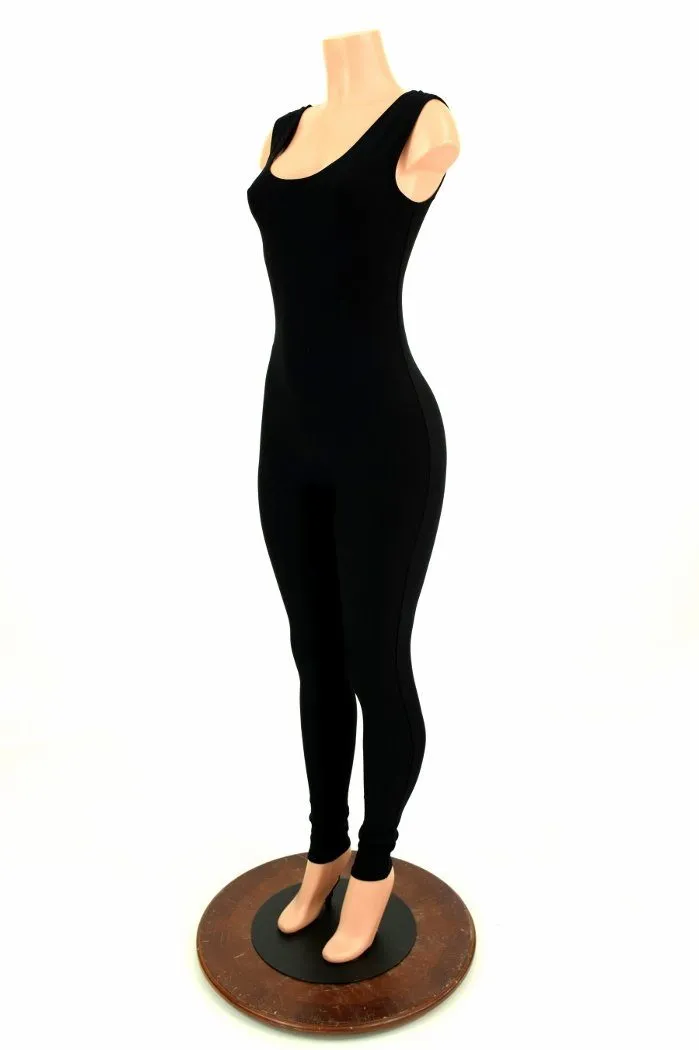 Black Zen Sleeveless Catsuit