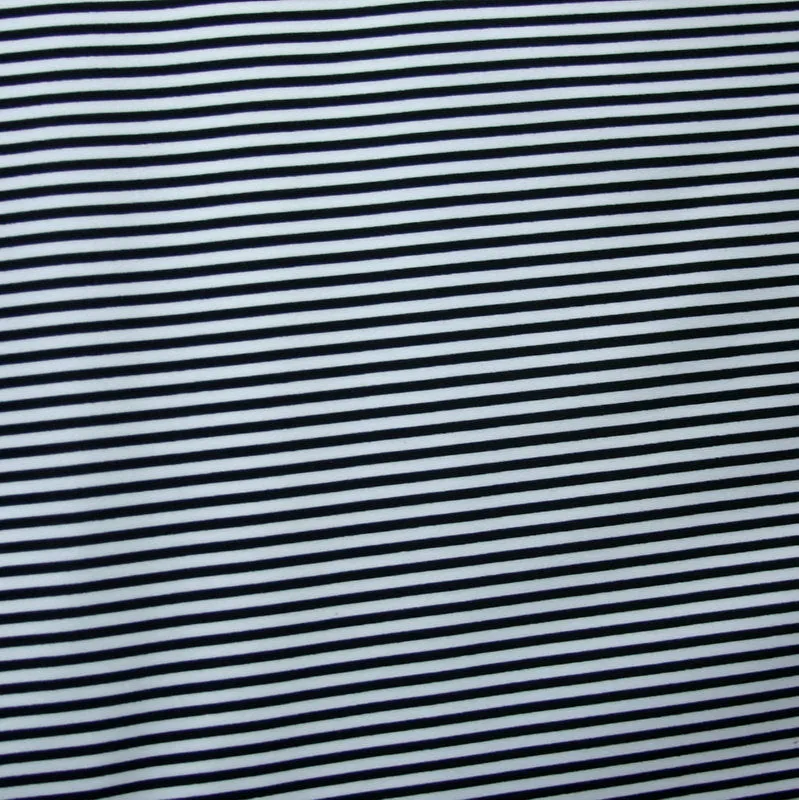 Black/Off White Mini Stripes Nylon Lycra Swimsuit Fabric