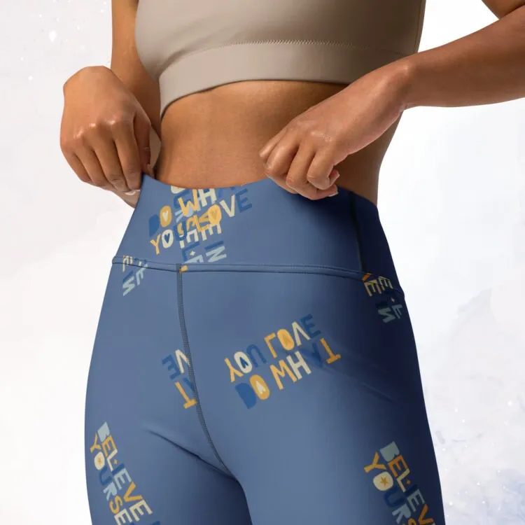 Blue Inspirational Believe in Yourself High Waist Leggings Gift