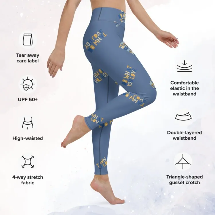 Blue Inspirational Believe in Yourself High Waist Leggings Gift