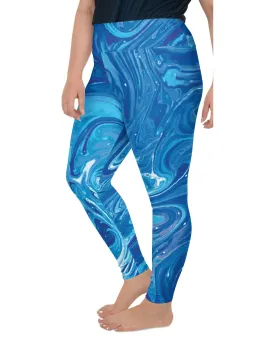 Blue Swirl Plus Size Leggings