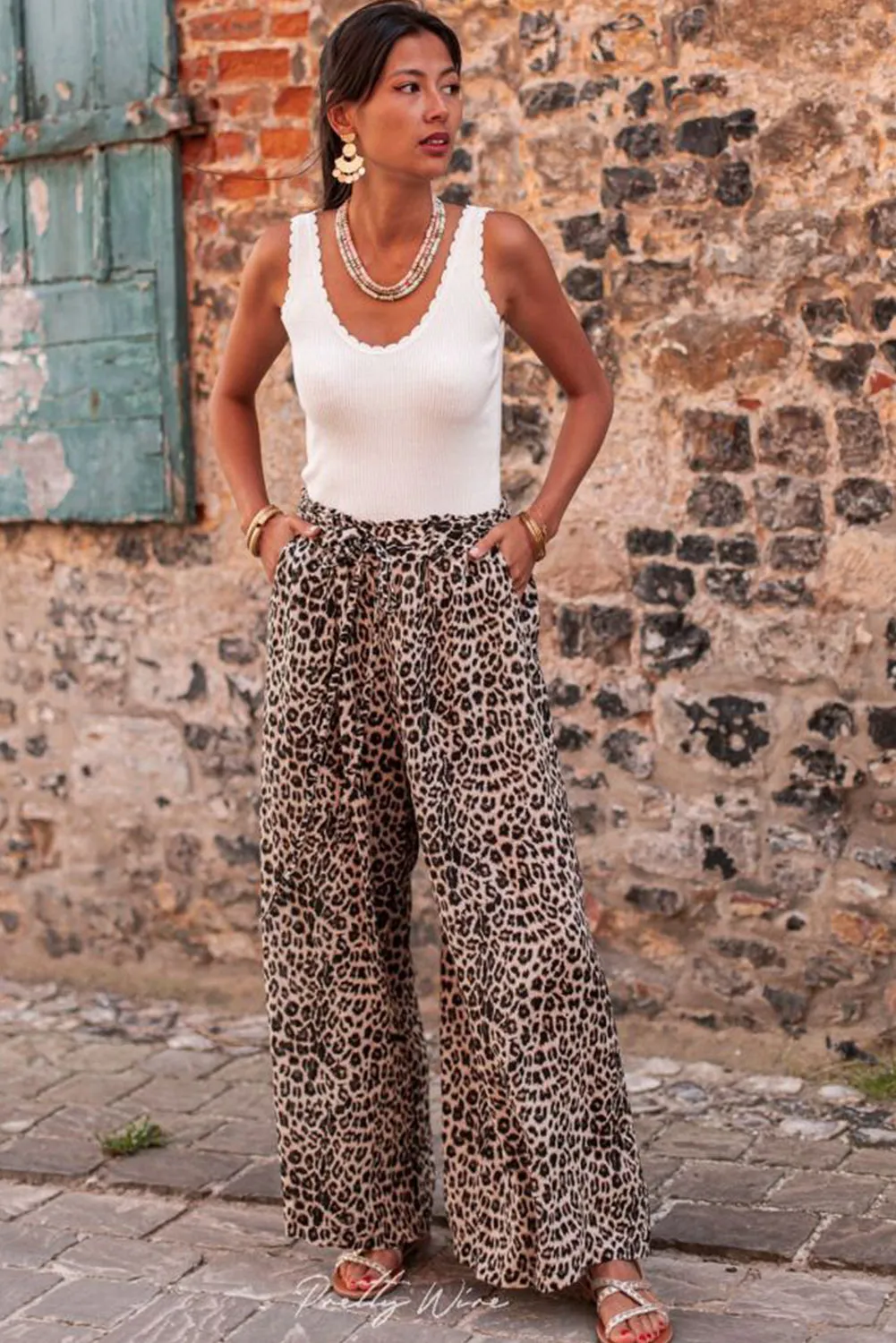 Boho Leopard Wide Leg Pants