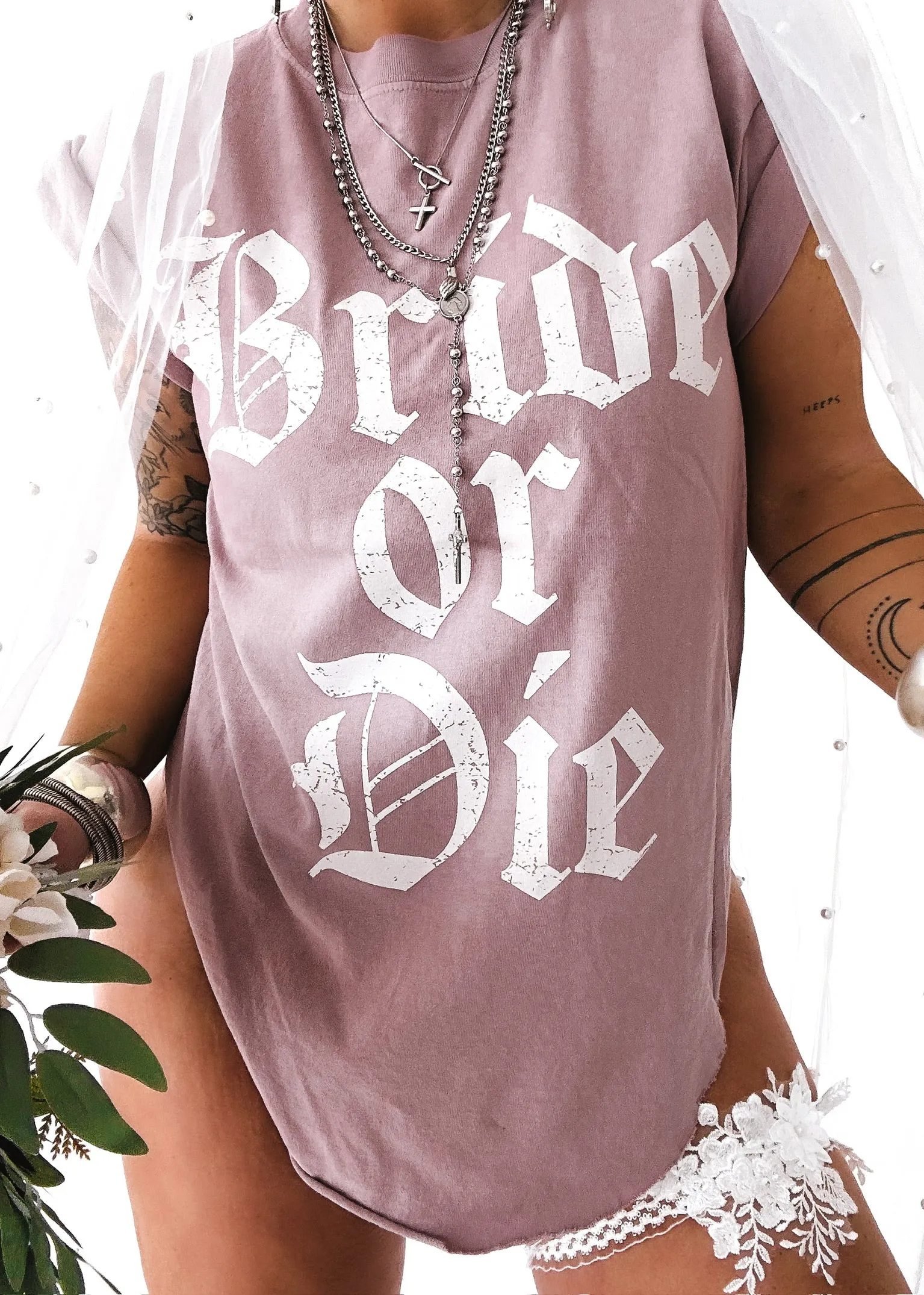 BRIDE OR DIE SIDE SLIT TEE