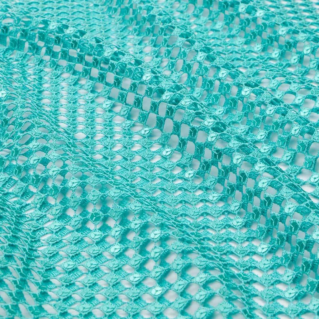 Chequered Knitted Lace Sequin | Blue Moon Fabrics