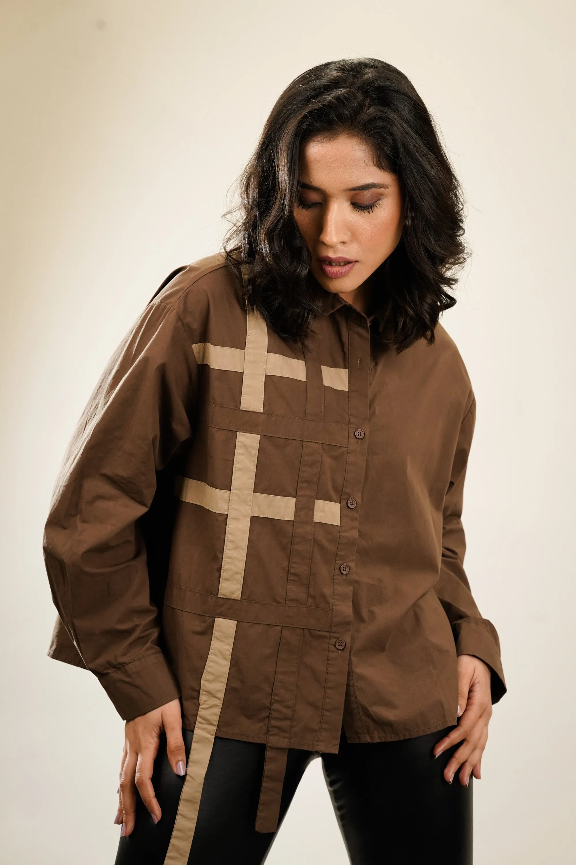 Coffee Brown Oversized Shirt