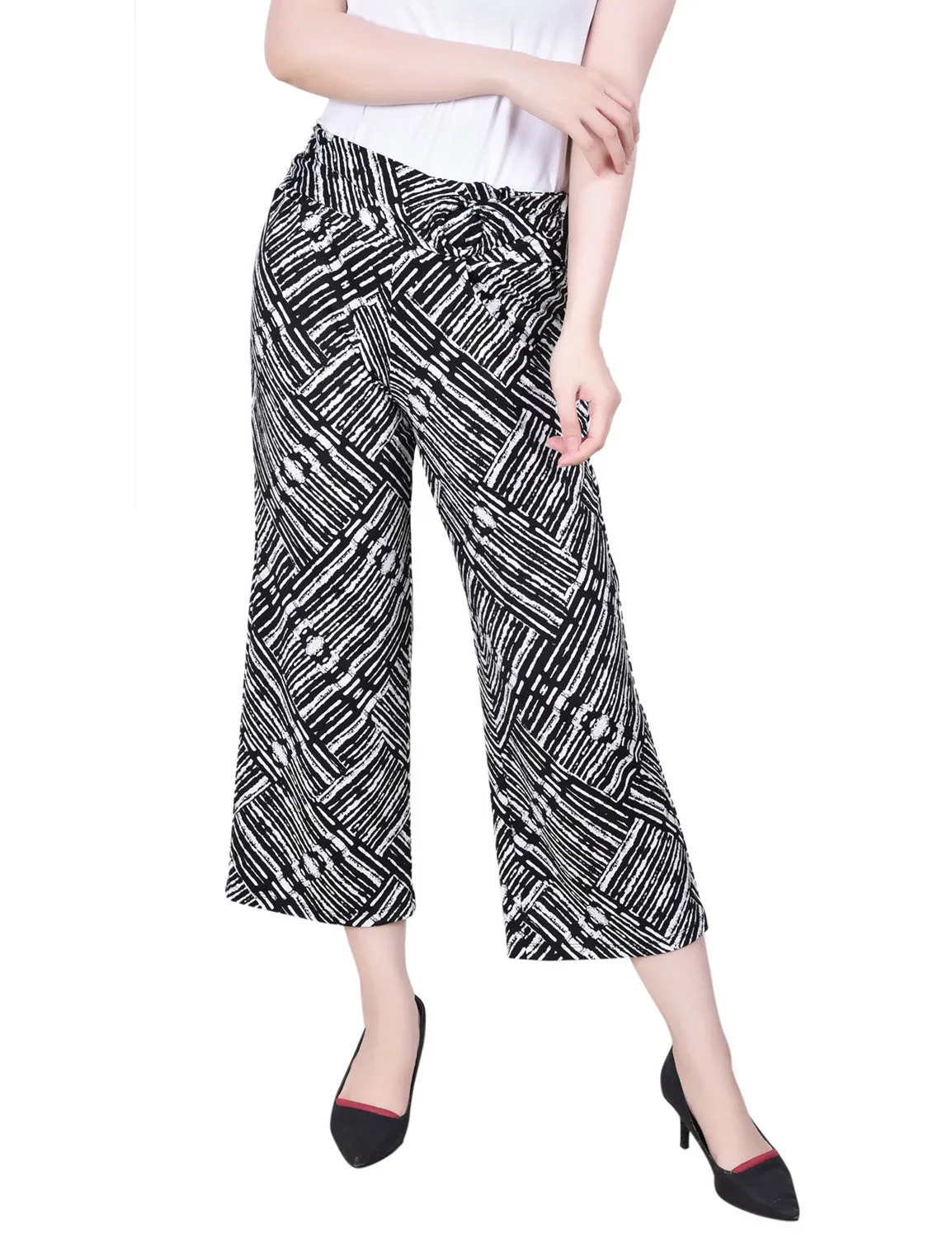 Cropped Pull On Pants With Sash