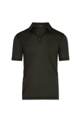 David August Mercerized Cotton Polo Olive