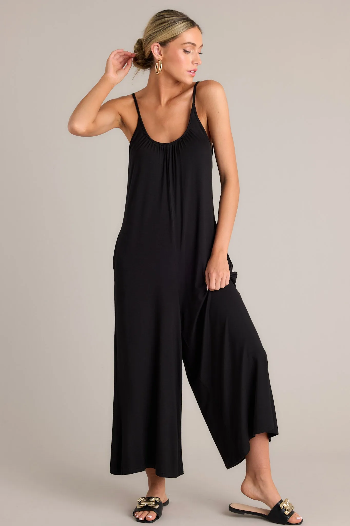 Days Off Black Wide Leg Jumpsuit