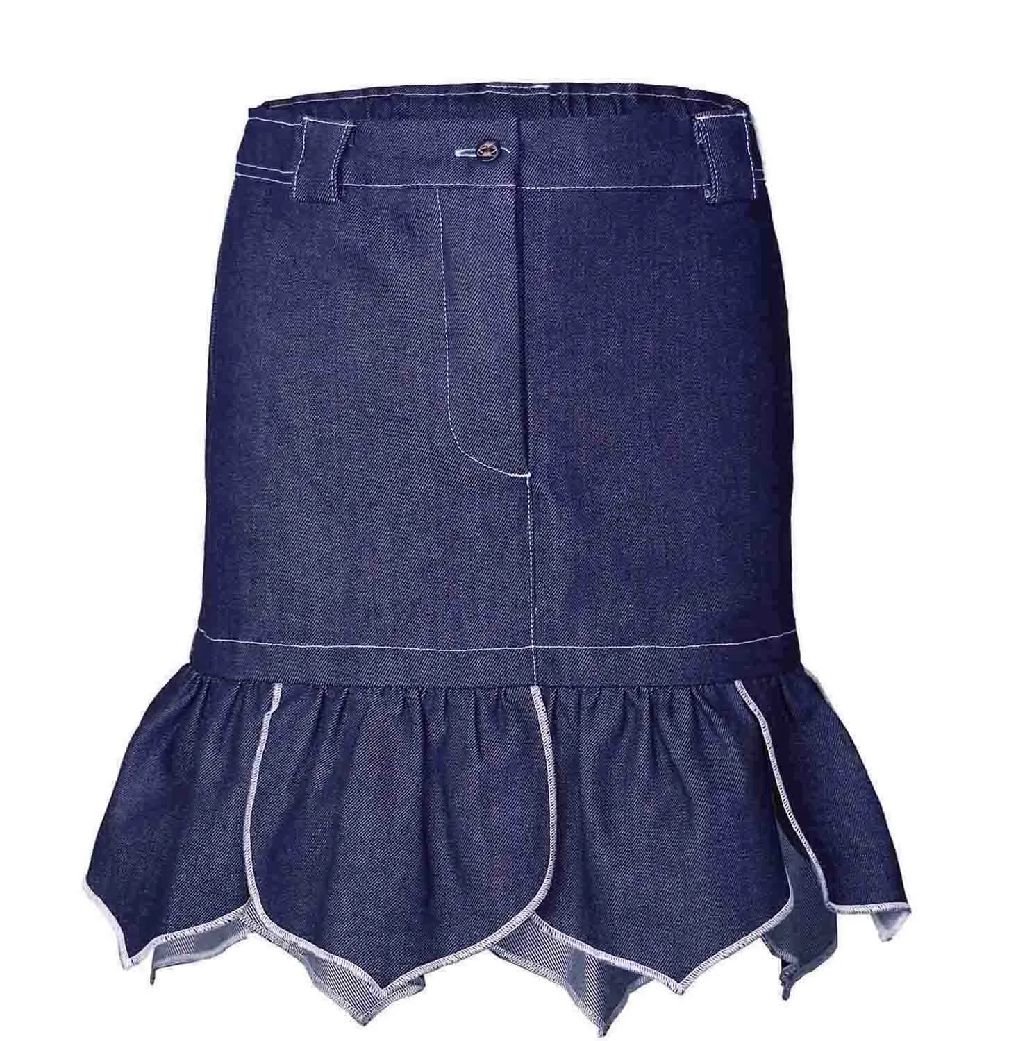 Denim minirok voor meisjes met bloemblaadjes