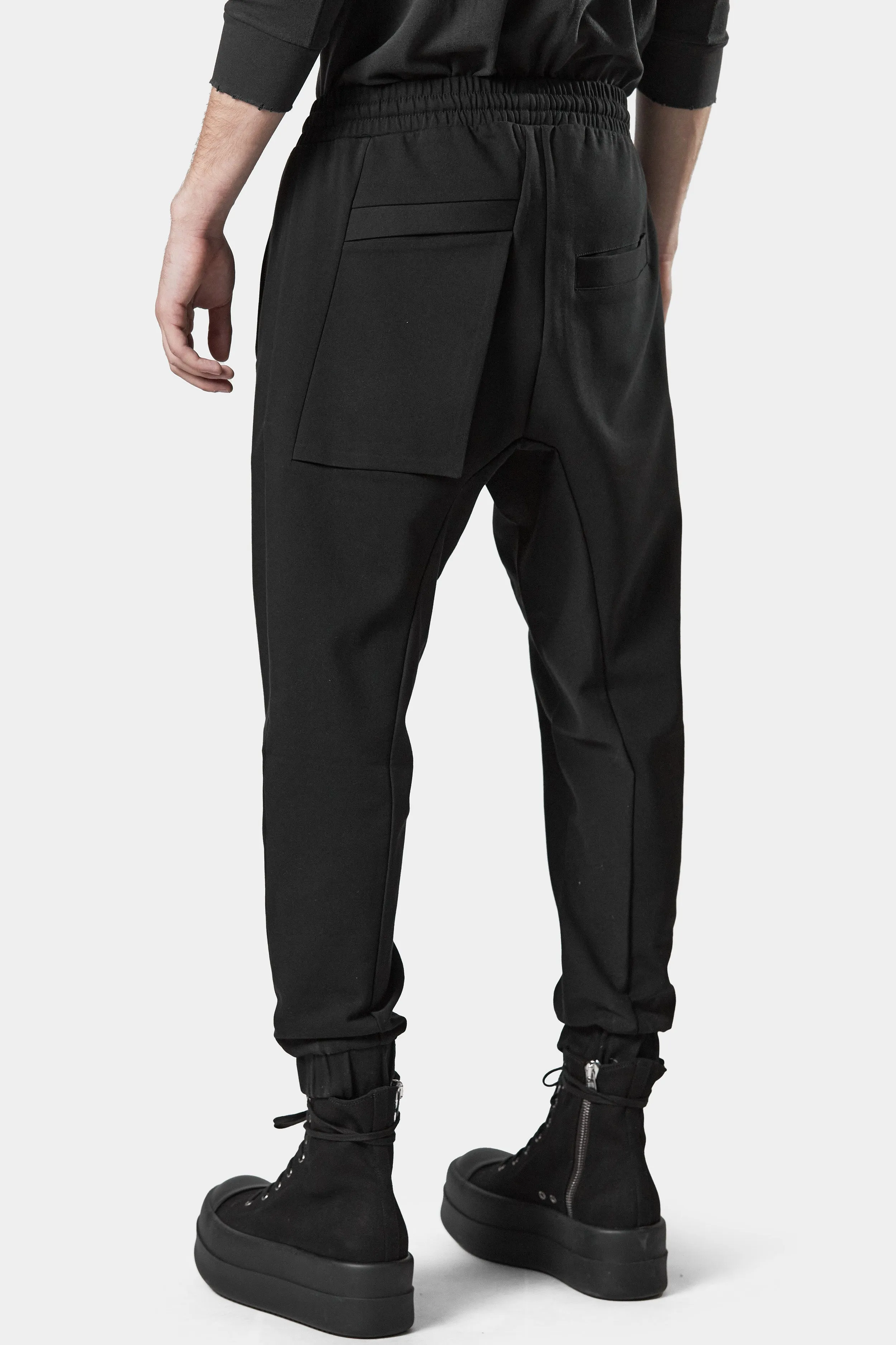 Drop crotch zip up pants