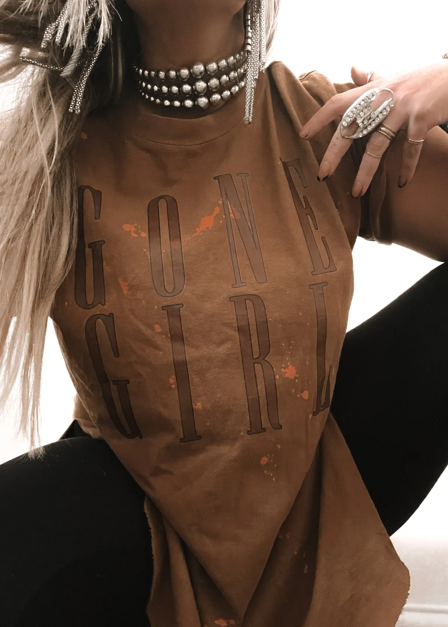 FINAL SALE: 90's GONE GIRL BLEACHED OUT SIDE SLIT TEE