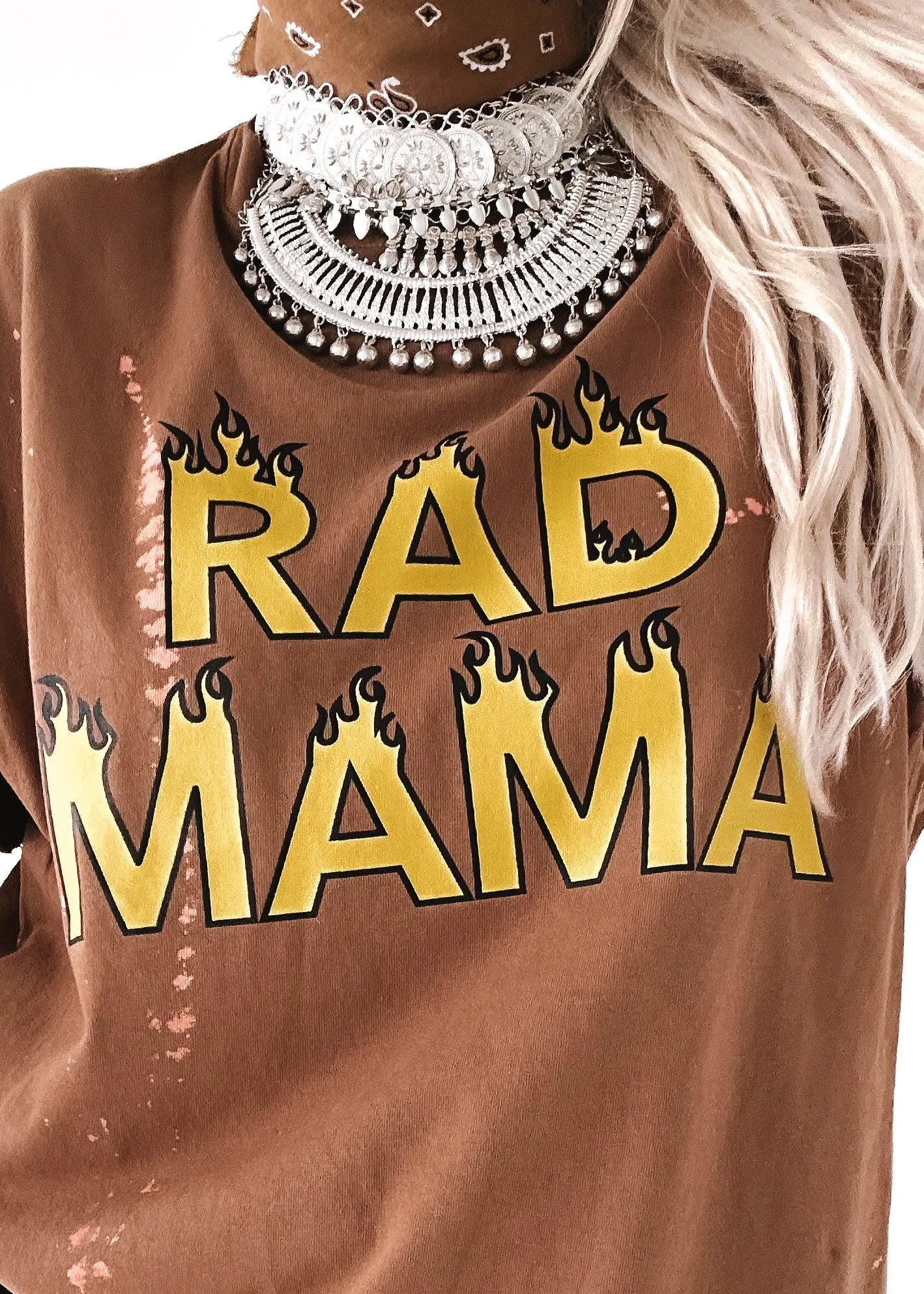 FINAL SALE: RAD MAMA BLEACHED OUT SIDE SLIT TEE