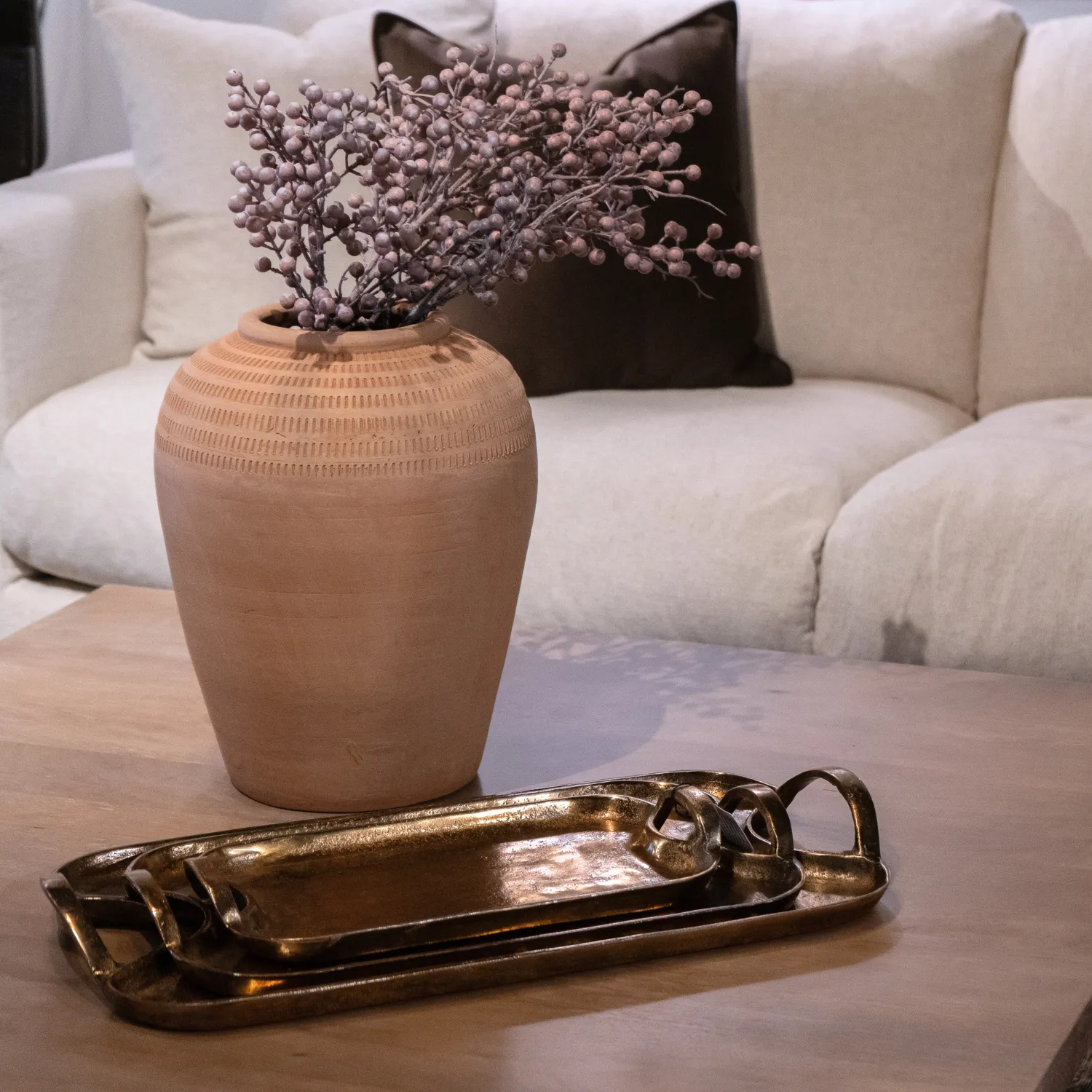 Gilded Serving Tray Set of 3