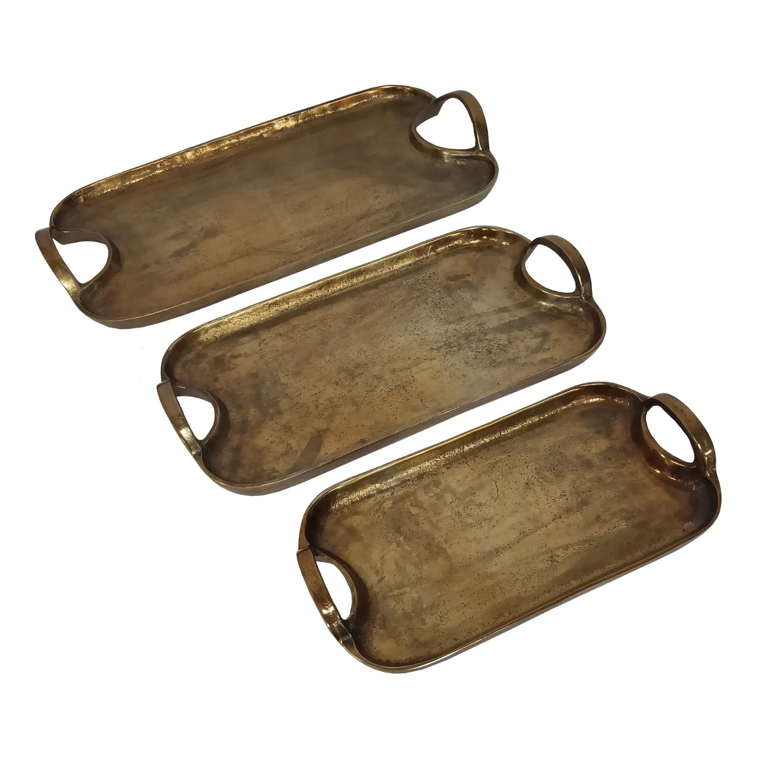 Gilded Serving Tray Set of 3