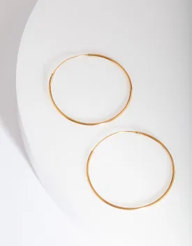 Gold Plated Sterling Silver 40mm Hoop Earrings