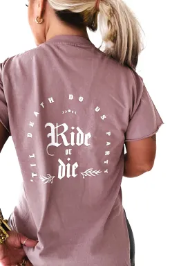 GOTHIC RIDE OR DIE SIDE SLIT TEE