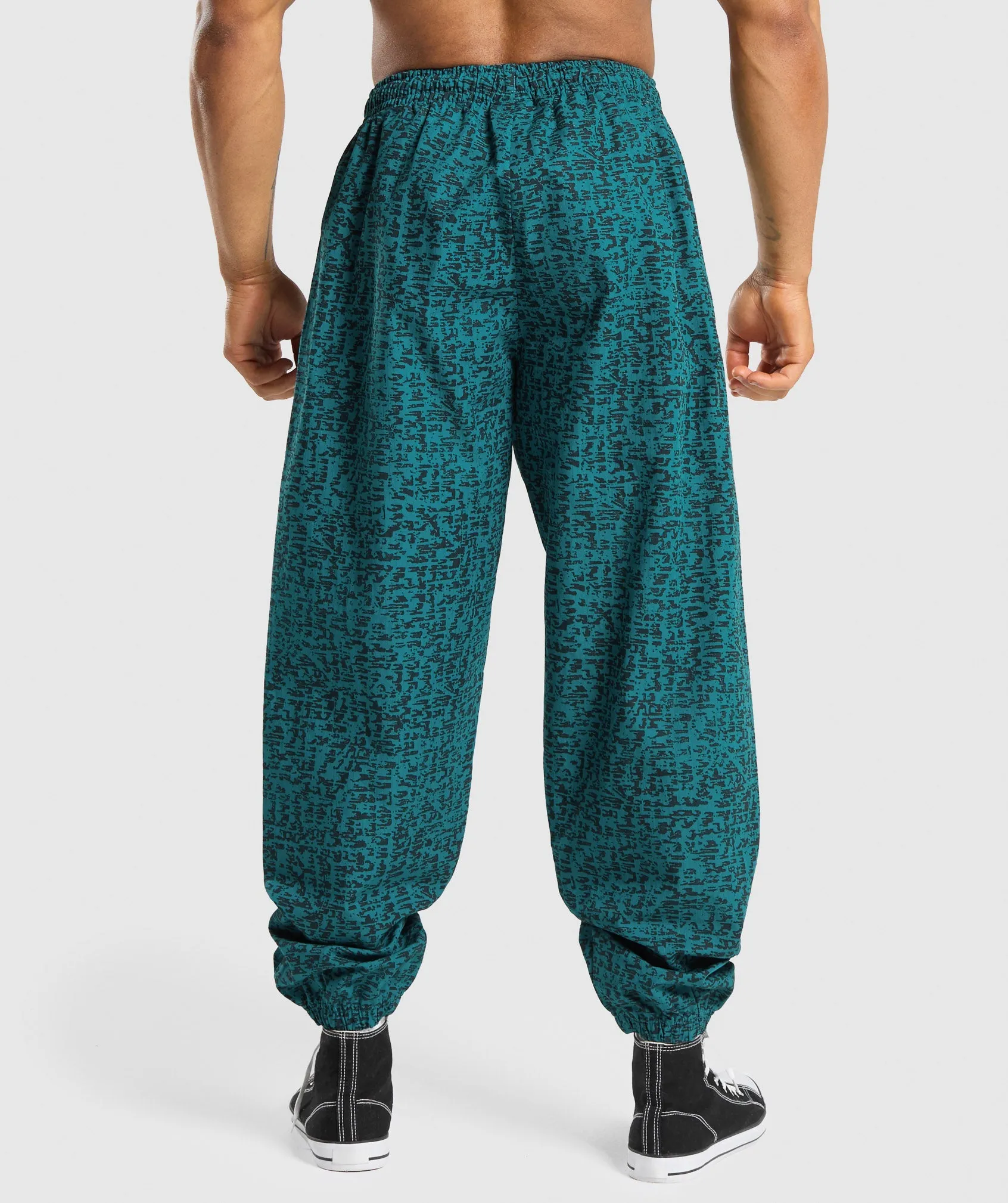 Gymshark Printed Pumper Pants - Ocean Teal