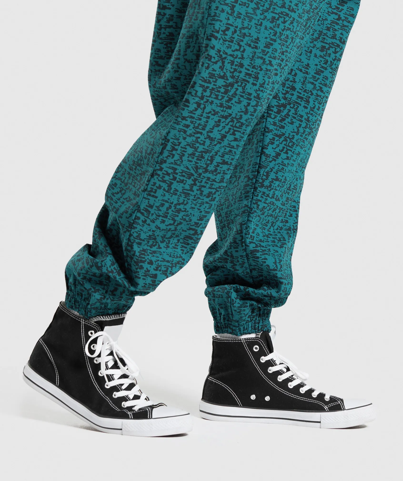 Gymshark Printed Pumper Pants - Ocean Teal