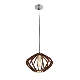 HANGING LIGHT-WOODEN SLAT DOME PENDANT