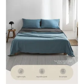 Hypoallergenic Cotton Sheets I Single I Blue Dark Blue