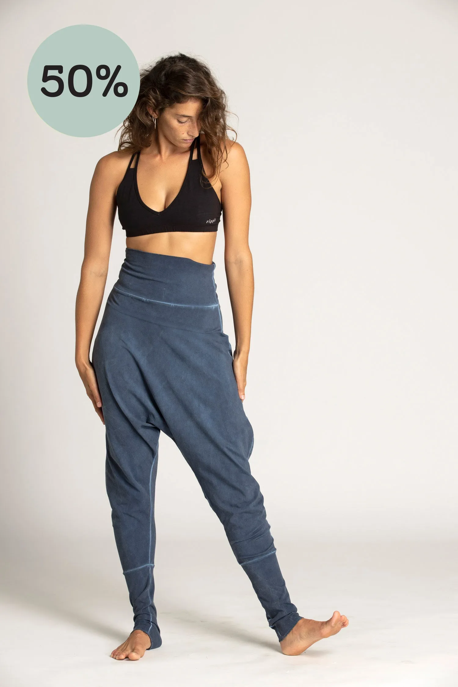 I'mPerfect Stonewash Harem Pants 50%off