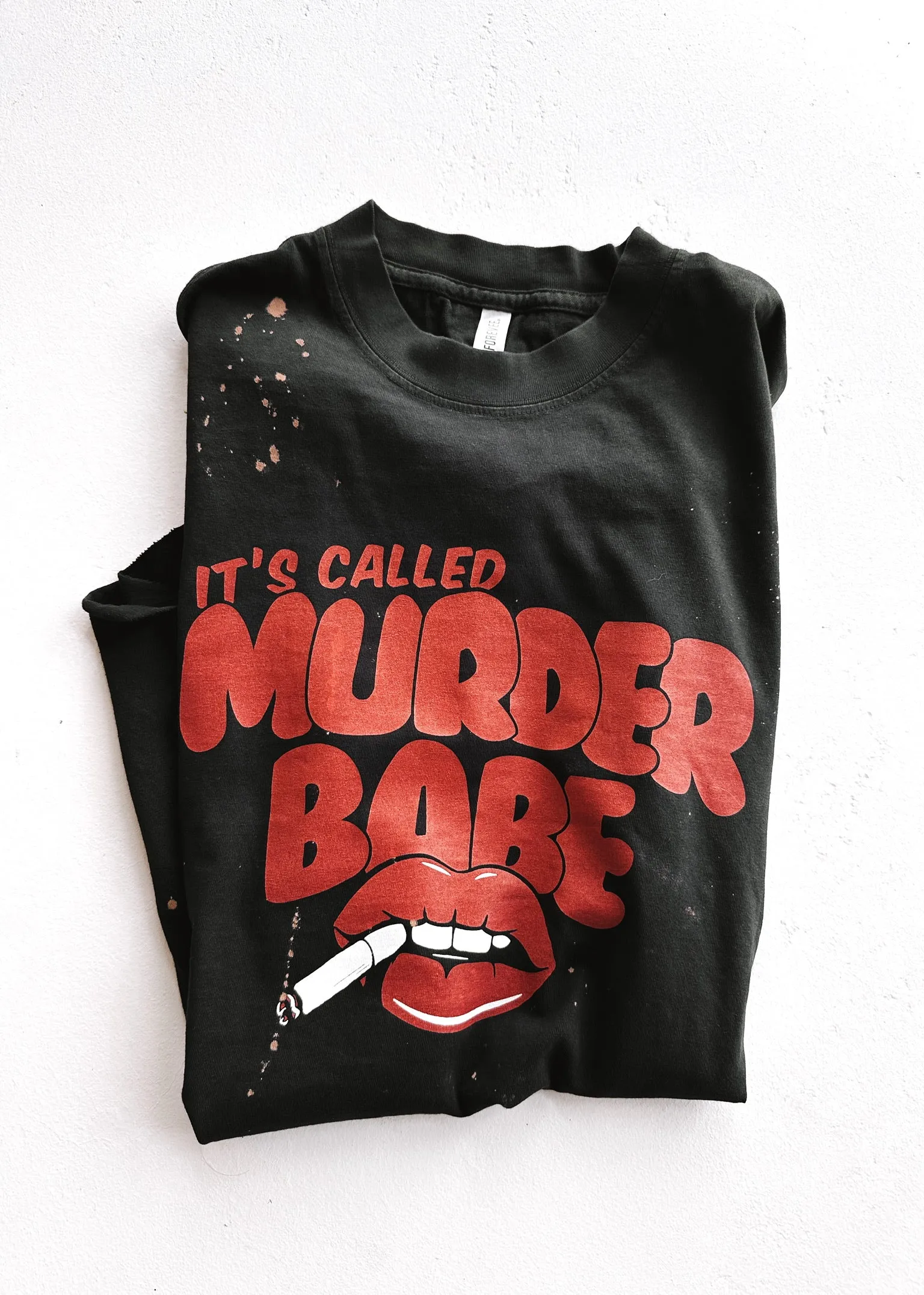 IT'S CALLED MURDER BABE BLEACHED OUT SIDE SLIT TEE