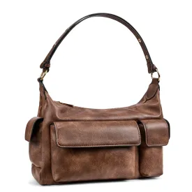 Kweli  Distressed Cargo Pocket Shoulder Bag