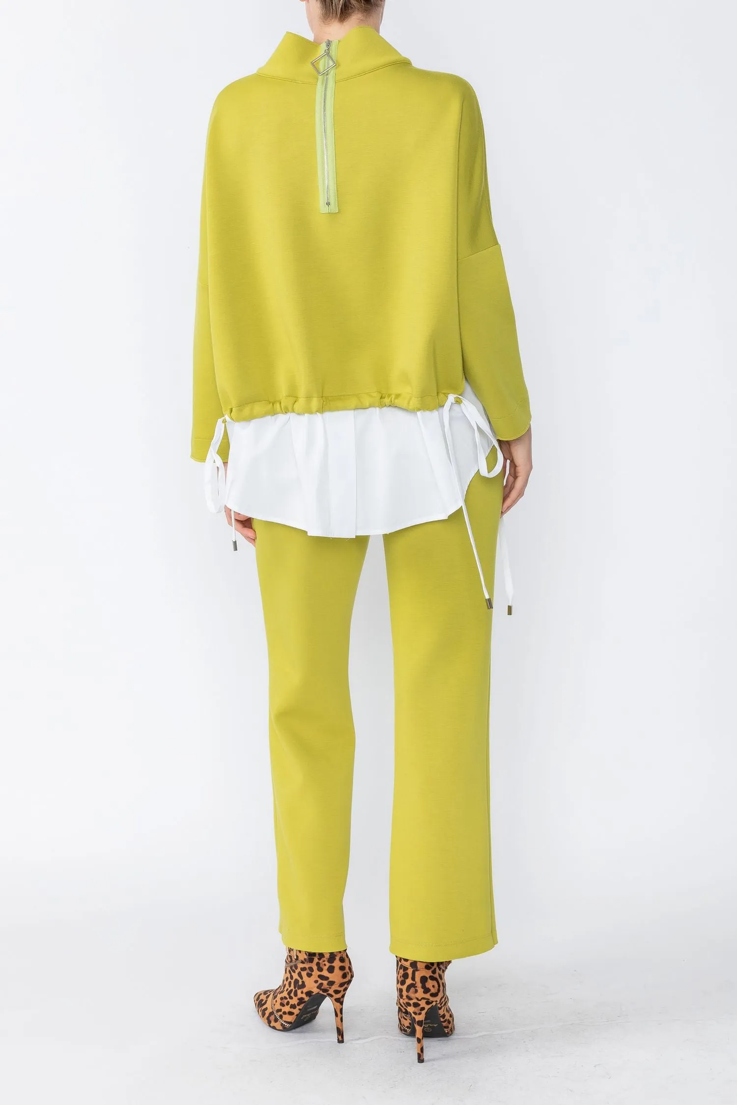 Lime Wide Leg Straight Pants