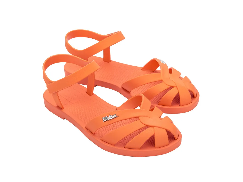 Melissa Sun Paradise AD Orange Flat Sandal For Women